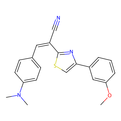 (Z)-3-(4-(dimethylamino)phenyl)-2-(4-(3-methoxyphenyl)thiazol-2-yl)acrylonitrile structure