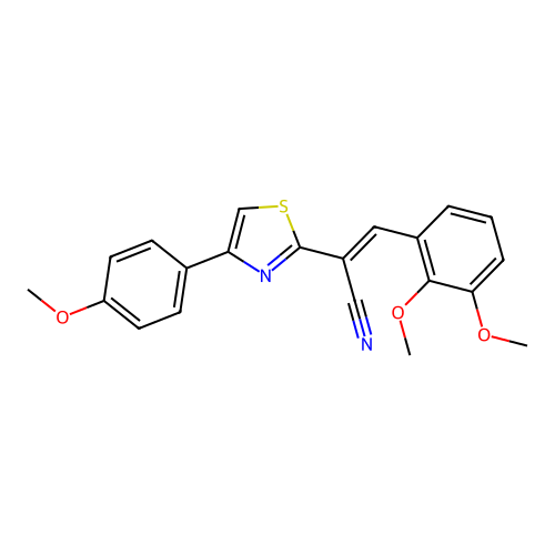 (2Z)-3-(2,3-dimethoxyphenyl)-2-[4-(4-methoxyphenyl)-1,3-thiazol-2-yl]prop-2-enenitrile structure