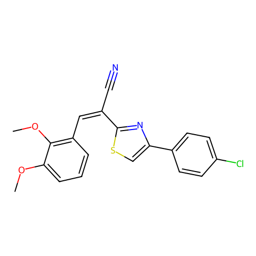 (Z)-2-(4-(4-chlorophenyl)thiazol-2-yl)-3-(2,3-dimethoxyphenyl)acrylonitrile structure
