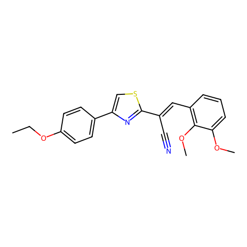 (2Z)-3-(2,3-dimethoxyphenyl)-2-[4-(4-ethoxyphenyl)-1,3-thiazol-2-yl]prop-2-enenitrile structure