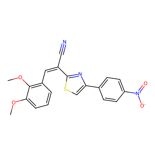 (Z)-3-(2,3-dimethoxyphenyl)-2-(4-(4-nitrophenyl)thiazol-2-yl)acrylonitrile structure
