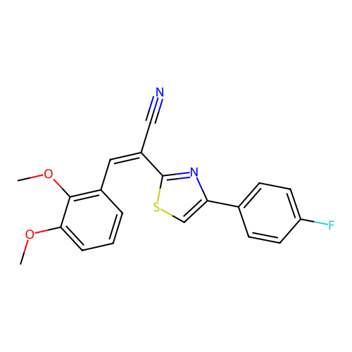 (Z)-3-(2,3-dimethoxyphenyl)-2-(4-(4-fluorophenyl)thiazol-2-yl)acrylonitrile structure