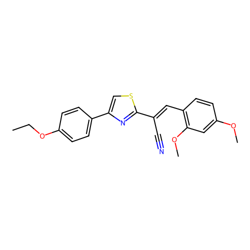 (2Z)-3-(2,4-dimethoxyphenyl)-2-[4-(4-ethoxyphenyl)-1,3-thiazol-2-yl]prop-2-enenitrile structure