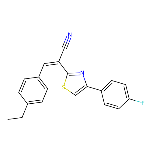 (Z)-3-(4-ethylphenyl)-2-(4-(4-fluorophenyl)thiazol-2-yl)acrylonitrile structure