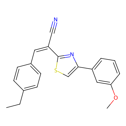 (Z)-3-(4-ethylphenyl)-2-(4-(3-methoxyphenyl)thiazol-2-yl)acrylonitrile structure