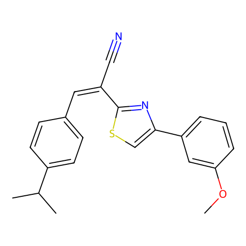 (Z)-3-(4-isopropylphenyl)-2-(4-(3-methoxyphenyl)thiazol-2-yl)acrylonitrile structure