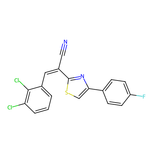 (Z)-3-(2,3-dichlorophenyl)-2-(4-(4-fluorophenyl)thiazol-2-yl)acrylonitrile structure