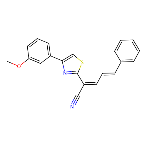 (2Z,4E)-2-[4-(3-methoxyphenyl)-1,3-thiazol-2-yl]-5-phenylpenta-2,4-dienenitrile structure