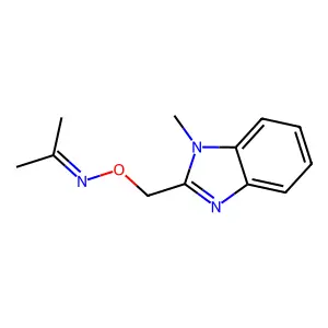 2-Propanone, O-((1-methyl-1H-benzimidazol-2-yl)methyl)oxime structure