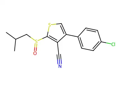4-(4-Chlorophenyl)-2-(2-methylpropylsulfinyl)thiophene-3-carbonitrile structure