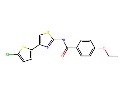 N-[4-(5-chlorothiophen-2-yl)-1,3-thiazol-2-yl]-4-ethoxybenzamide structure