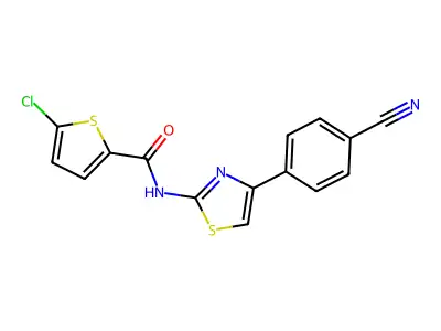 5-chloro-N-[4-(4-cyanophenyl)-1,3-thiazol-2-yl]thiophene-2-carboxamide structure