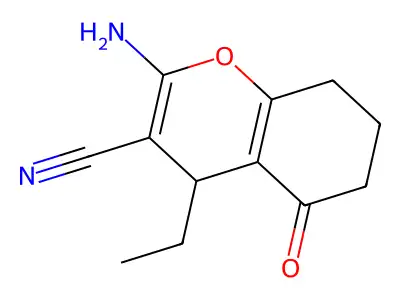 2-Amino-4-ethyl-5-oxo-5,6,7,8-tetrahydro-4H-chromene-3-carbonitrile structure