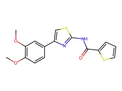 N-[4-(3,4-dimethoxyphenyl)-1,3-thiazol-2-yl]thiophene-2-carboxamide structure