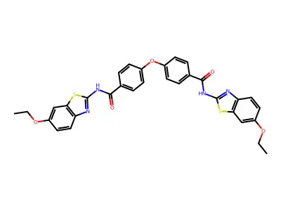 4,4'-oxybis(N-(6-ethoxybenzo[d]thiazol-2-yl)benzamide) structure