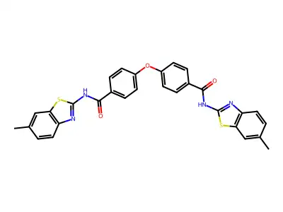 4,4'-oxybis(N-(6-methylbenzo[d]thiazol-2-yl)benzamide) structure