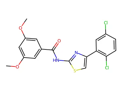N-[4-(2,5-dichlorophenyl)-1,3-thiazol-2-yl]-3,5-dimethoxybenzamide structure