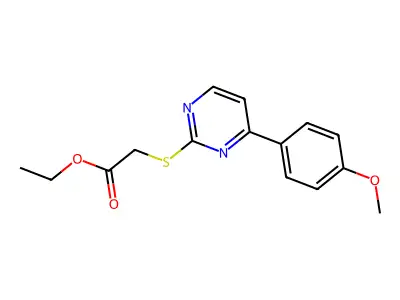 Ethyl 2-((4-(4-methoxyphenyl)pyrimidin-2-yl)thio)acetate structure