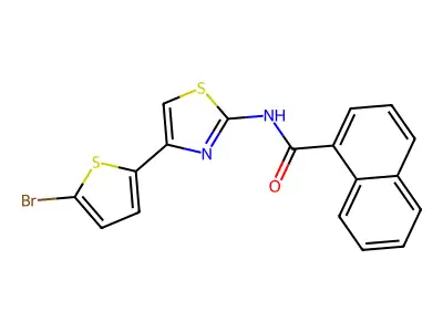 N-[4-(5-bromothiophen-2-yl)-1,3-thiazol-2-yl]naphthalene-1-carboxamide structure