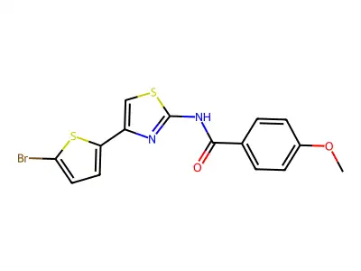 N-[4-(5-bromothiophen-2-yl)-1,3-thiazol-2-yl]-4-methoxybenzamide structure