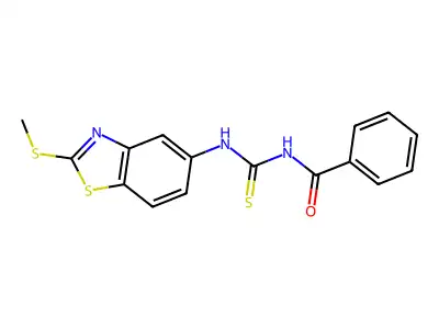 N-((2-(methylthio)benzo[d]thiazol-5-yl)carbamothioyl)benzamide structure