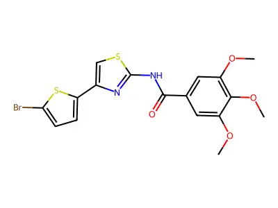 N-[4-(5-bromothiophen-2-yl)-1,3-thiazol-2-yl]-3,4,5-trimethoxybenzamide structure