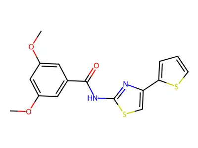 3,5-dimethoxy-N-(4-(thiophen-2-yl)thiazol-2-yl)benzamide structure