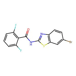 N-(6-bromo-1,3-benzothiazol-2-yl)-2,6-difluorobenzamide structure