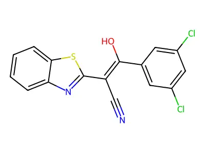 (E)-(3,5-dichlorobenzoyl)(2,3-dihydro-1,3-benzothiazol-2-ylidene)acetonitrile structure