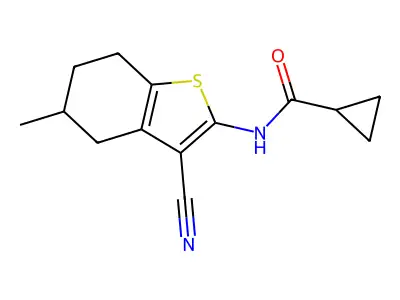 Cyclopropanecarboxamide, N-(3-cyano-4,5,6,7-tetrahydro-5- structure