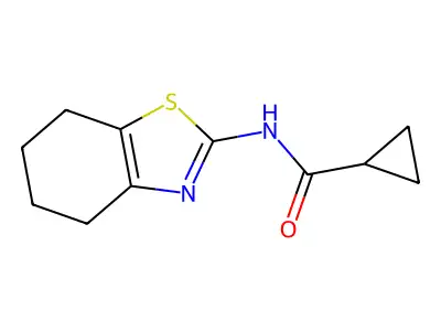 N-(4,5,6,7-tetrahydro-1,3-benzothiazol-2-yl)cyclopropanecarboxamide structure
