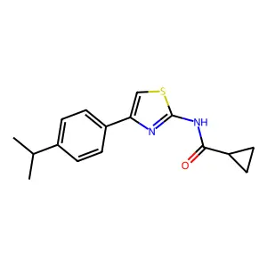 N-[4-(4-propan-2-ylphenyl)-1,3-thiazol-2-yl]cyclopropanecarboxamide structure