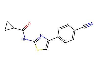 N-[4-(4-cyanophenyl)-1,3-thiazol-2-yl]cyclopropanecarboxamide structure