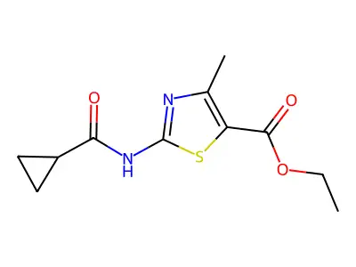 Ethyl 2-(cyclopropanecarboxamido)-4-methylthiazole-5-carboxylate structure