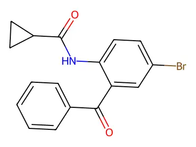 N-(2-benzoyl-4-bromophenyl)cyclopropanecarboxamide structure
