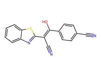 4-[2-(1,3-Benzothiazol-2-yl)-2-cyano-1-hydroxyethenyl]benzonitrile structure
