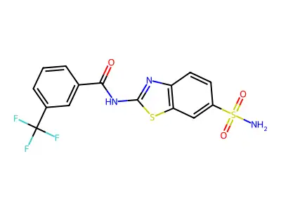 N-(6-sulfamoyl-1,3-benzothiazol-2-yl)-3-(trifluoromethyl)benzamide structure