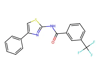N-(4-phenyl-1,3-thiazol-2-yl)-3-(trifluoromethyl)benzamide structure