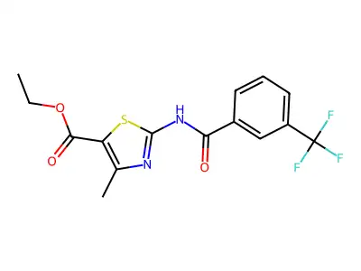 ETHYL 5-METHYL-3-((3-(TRIFLUOROMETHYL)PHENYL)CARBONYLAMINO)-2,4-THIAZOLECARBOXYLATE structure