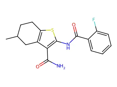 2-(2-Fluorobenzamido)-5-methyl-4,5,6,7-tetrahydrobenzo[b]thiophene-3-carboxamide structure