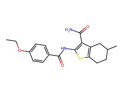 2-(4-Ethoxybenzamido)-5-methyl-4,5,6,7-tetrahydrobenzo[b]thiophene-3-carboxamide structure