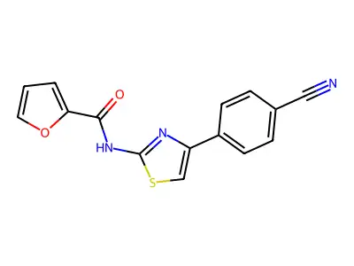 N-(4-(4-cyanophenyl)thiazol-2-yl)furan-2-carboxamide structure