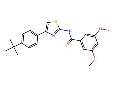 N-[4-(4-tert-butylphenyl)-1,3-thiazol-2-yl]-3,5-dimethoxybenzamide structure