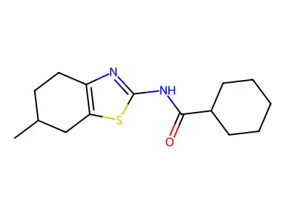 N-(6-methyl-4,5,6,7-tetrahydro-1,3-benzothiazol-2-yl)cyclohexanecarboxamide structure