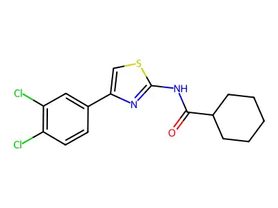 N-[4-(3,4-dichlorophenyl)-1,3-thiazol-2-yl]cyclohexanecarboxamide structure