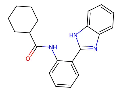 N-[2-(1H-benzimidazol-2-yl)phenyl]cyclohexanecarboxamide structure