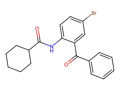 N-(2-benzoyl-4-bromophenyl)cyclohexanecarboxamide structure