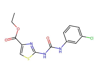 Ethyl 2-(3-(3-chlorophenyl)ureido)thiazole-4-carboxylate structure