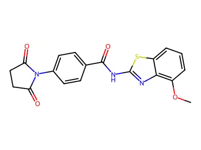 4-(2,5-dioxopyrrolidin-1-yl)-N-(4-methoxy-1,3-benzothiazol-2-yl)benzamide structure