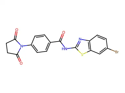 N-(6-bromo-1,3-benzothiazol-2-yl)-4-(2,5-dioxopyrrolidin-1-yl)benzamide structure